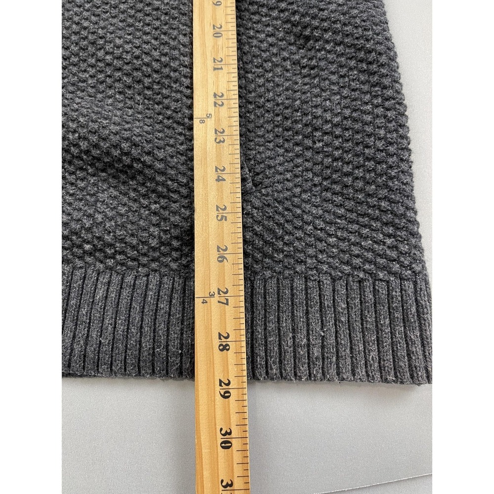 Old Navy Sweater Mens XL Gray Waffle Knit Fisherman Wool Shawl Collar‎ Cardigan - Picture 8 of 9